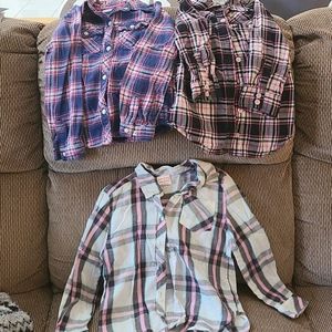 3 flannel shirts